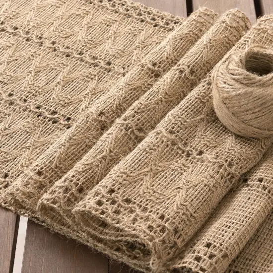 Boho Table Runner Summer Farmhouse Burlap {5}