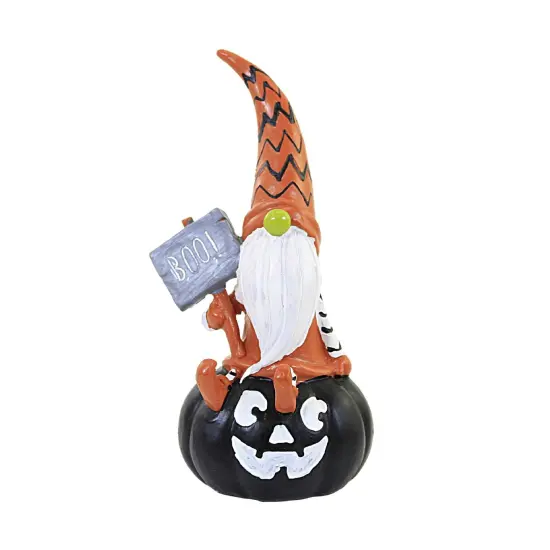 C & F 6.75 In Boo Gnome Figurine Halloween Figurine , Lightweight Halloween Decor Black Pumpkin {1}