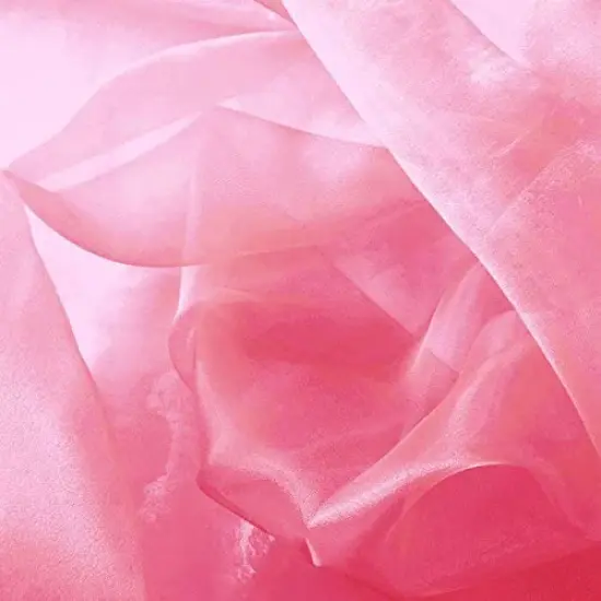 1 Yard Hot Pink Sparkle Sheer Organza Fabric 60" Wide {1}