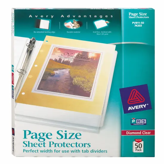 Avery Diamond Clear Page Size Sheet Protectors, Acid-Free, 50 Protectors (74203) {1}