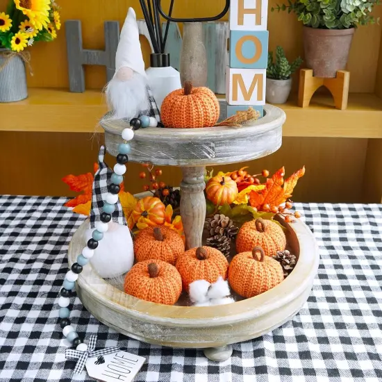 6 Faux Fall Orange Crochet Pumpkins {5}