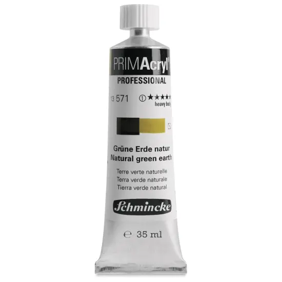 Schmincke Primacryl Professional Acrylic Paint - Natural Green Earth, 35 ml Tube {1}