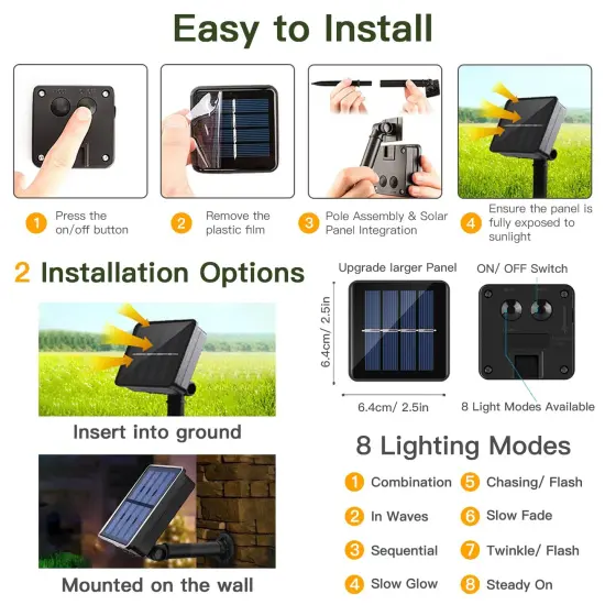 suddus Solar Fairy Lights, 33ft 100 Led Pothos Leaf Solar String Lights Outdoor Waterproof, 8 Modes Vines with Lights for Balcony, Deck, Patio, Garden, Fence,Wedding (Warm White) {2}