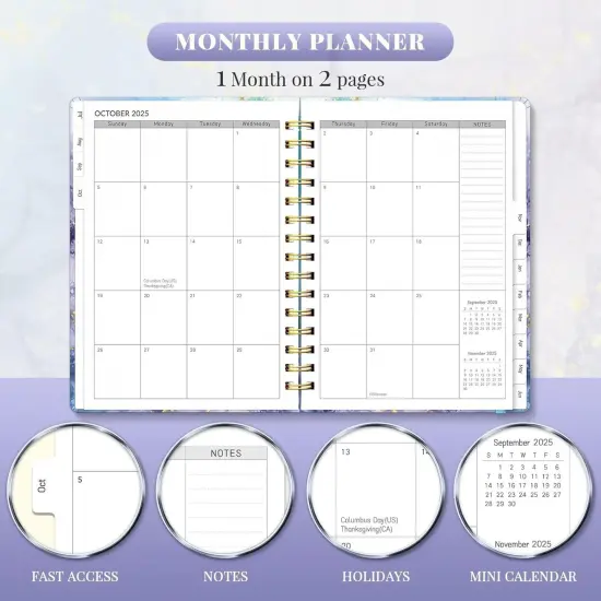 Academic Planner 2025-2026 - 6.18" x 8.5" (Blue Marble) {3}