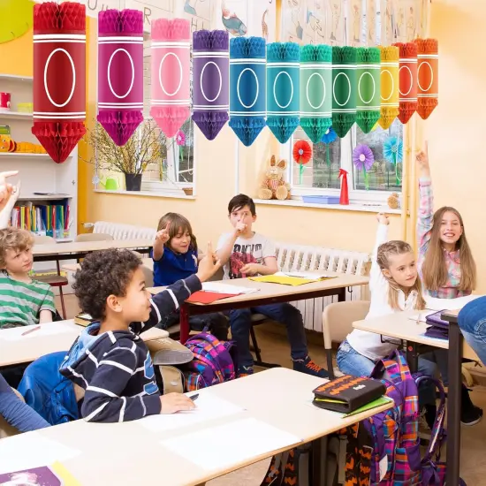 Back to School Decorations Hanging Honeycomb Tissue Paper {5}