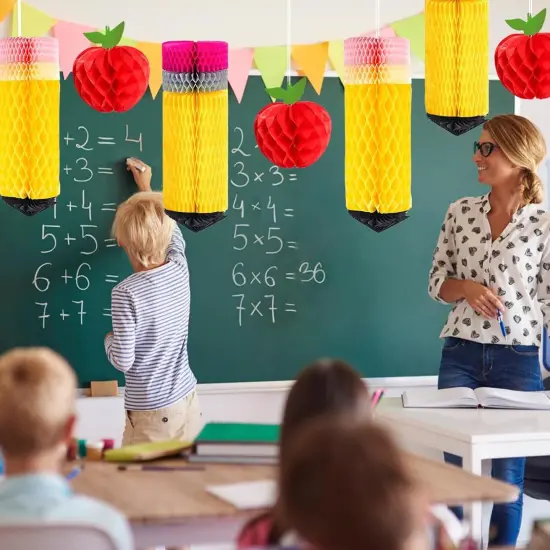 12Pcs Back to School Hanging Honeycomb {4}