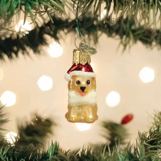 Old World Christmas 2.0 Inch Mini Jolly Pup Tree Ornament , Gumdrops Collection Canine Dog Gold {3}
