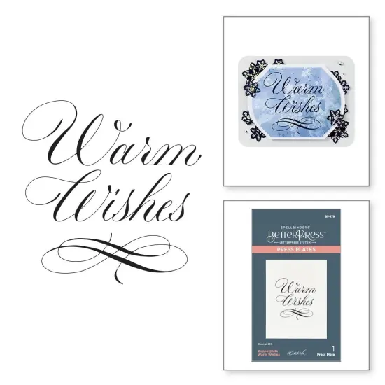 Spellbinders BetterPress Press Plate By Paul Antonio-Copperplate Warm Wishes {5}