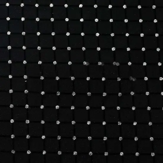 Glitter Diamond Mesh Nylon Spandex Mesh Silver Black {4}