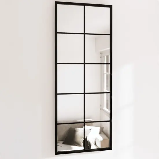 vidaXL Wall Mirrors 2 pcs Black 39.4"x15.7" Metal {1}