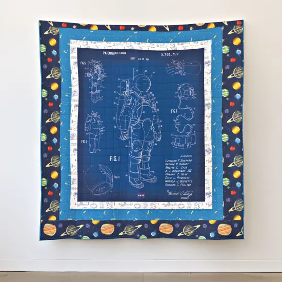 NASA Outer Space Spacesuit Panel Quilt Kit (kt-15480) | Riley Blake | Sewing Kit {1}