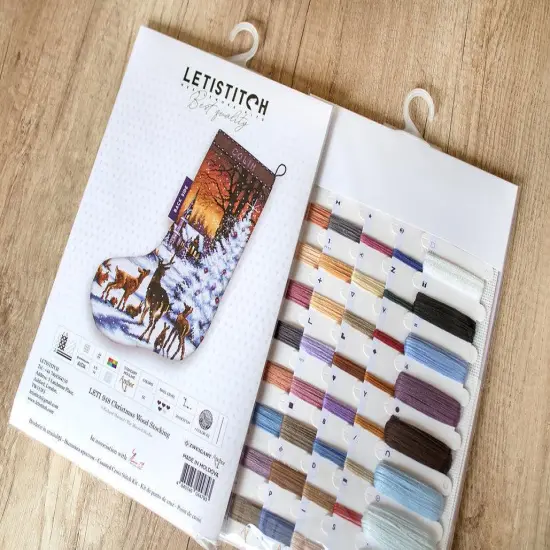 Christmas Wood Stocking LETI948 Counted Cross Stitch Kit {2}