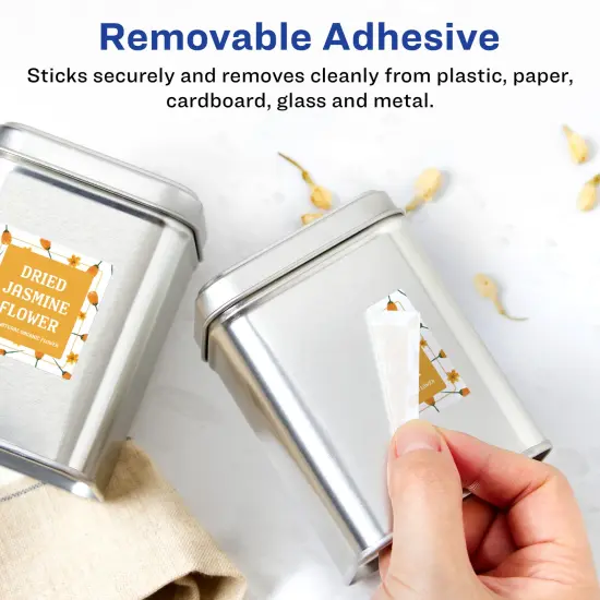 Avery Matte White Removable Square Labels with Sure Feed Technology, Print-to-the-Edge, 1.5" x 1.5" {2}