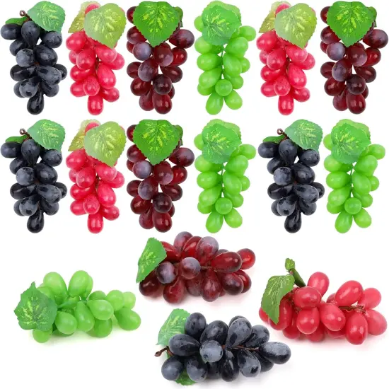 16 Pack Artificial Fake Grapes - Black Purple Red Green {1}
