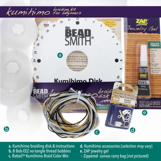 The Beadsmith Kumihimo Starter Kit &ndash; Includes Disk, Adhesive, Bobbins, Findings, Cord and Instructions & Projects &ndash; Japanese Art of Braiding &ndash;Beginner Set with All Your Jewelry Tools to Get Started {2}