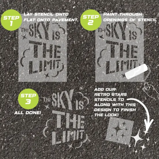 The Sky Is The Limit Parking Space Stencil | High School Senior Parking Spot Stencil | Reusable Stencil | Stencil Ease | {3}