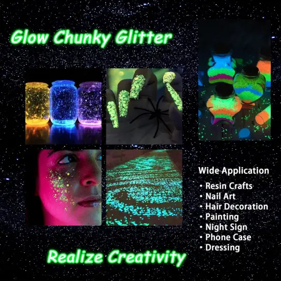 Glow in The Dark Chunky Glitter {4}