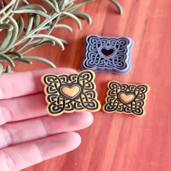 CELTIC SQUARED HEART | IRISH ST PATRICKS DAY | CLAY CUTTER {2}