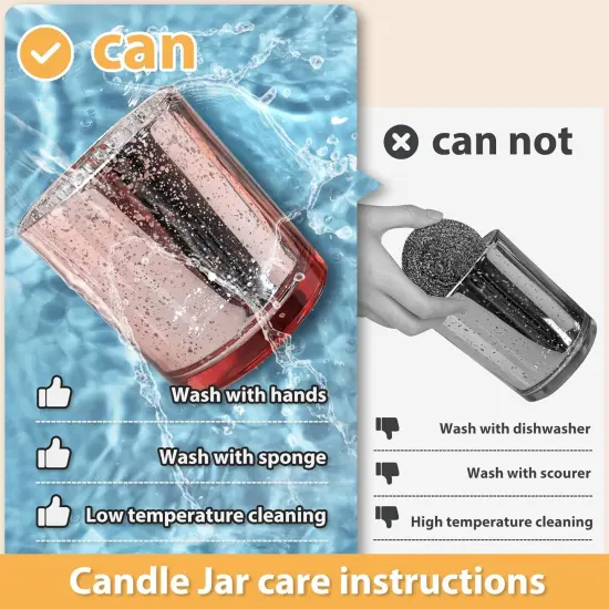 Thick Candle Jars for Making Candles - 12 PCS (Speckled Pink) {4}