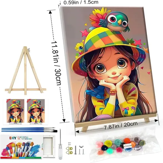 8x12 Inch - Paint by Numbers Kit for Adults with Frame Cartoon {4}