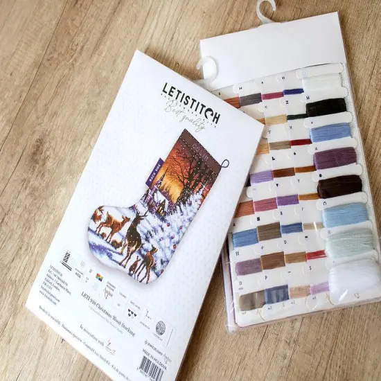 Christmas Wood Stocking LETI948 Counted Cross Stitch Kit {3}