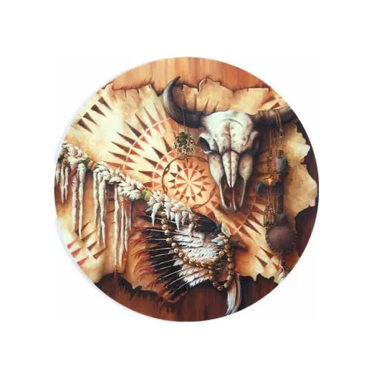 Native American Plains Medicine Ceramic Car Coaster Set 2.56" (2 Pack) {1}