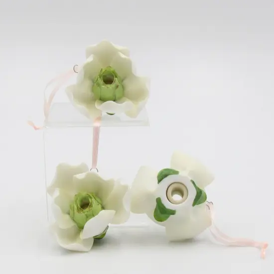 Ceramic Magnolia Flower Light Covers-Set of 3, Home Decor, Wedding Decor, Romantic Decor, Gift for Her, Gift for Mom {3}