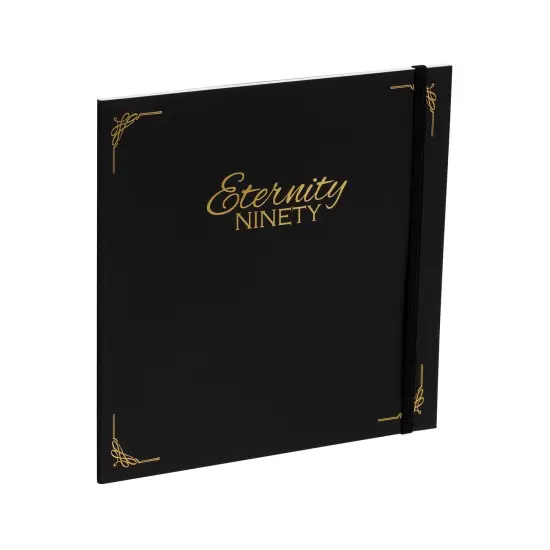New York Central Eternity Ninety Flat Book - 8x8" Sketch Watercolor Journal - Black Soft Paperback Cover - Watercolor Sketchbook Journal w/ Elastic Band,10 Sheets 100% Cotton, 90 lb Cold-Pressed {1}
