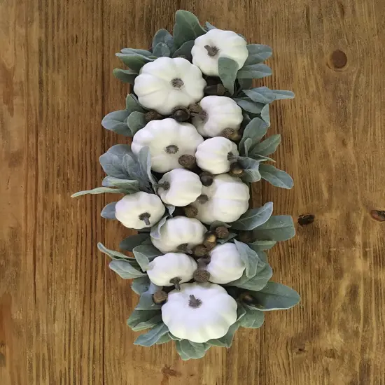 12pcs White Pumpkin D&eacute;cor Farmhouse Small Pumpkins {2}