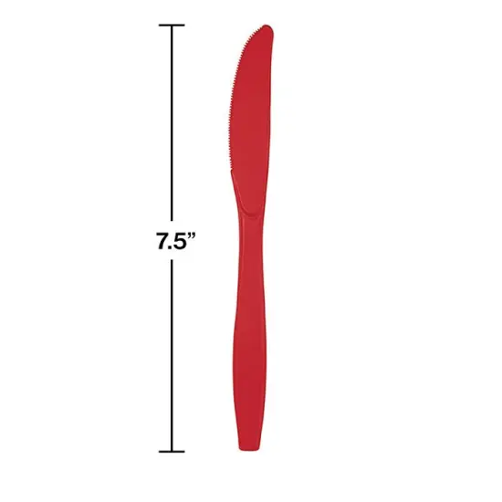 288 pc Bulk Classic Red Plastic Knives {2}