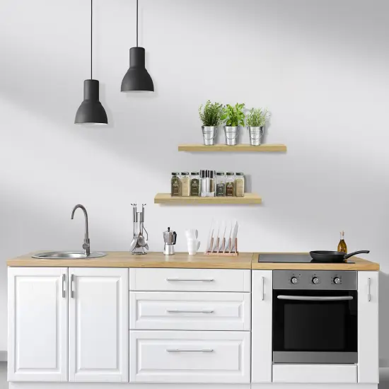 Sorbus Floating Shelves 3 Pack, 24-Inch Wall Mounted Shelves for Wall Decor and Storage with Invisible Brackets Maple {5}