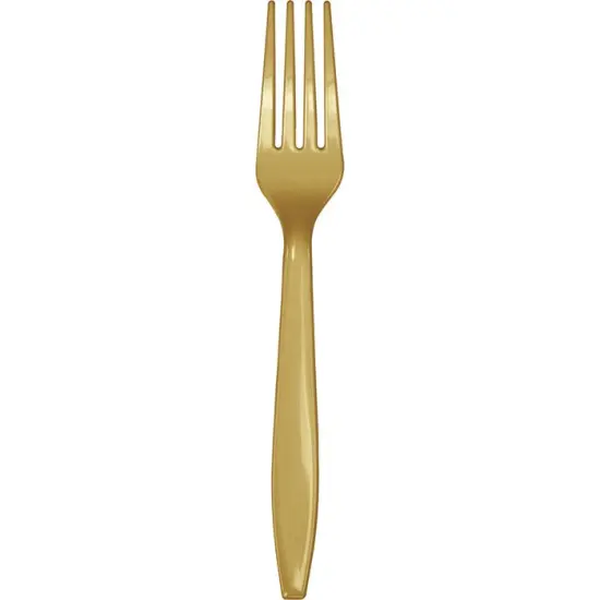 288 pc Bulk Glittering Gold Plastic Forks {1}