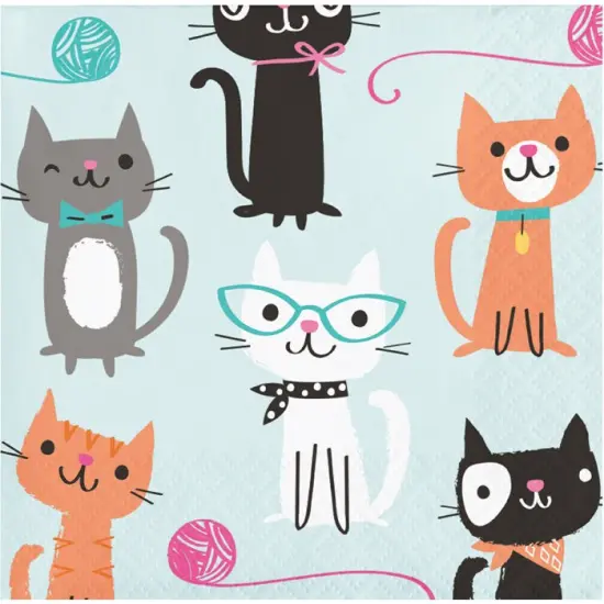192 pc Bulk Purr-fect Cat Party Beverage Napkins {1}