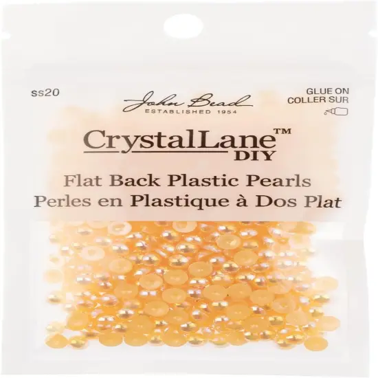 Crystal Lane DIY SS20(5mm) Plastic Pearl Flatback Rhinestones, 575pcs Orange AB {3}