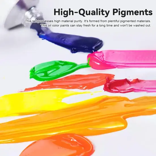 Oil Paint, 12 Neon Colors with High Saturation, 50ml Large Tubes, Faster Drying Time, Art Supplies for Artists, Students, Beginners {4}