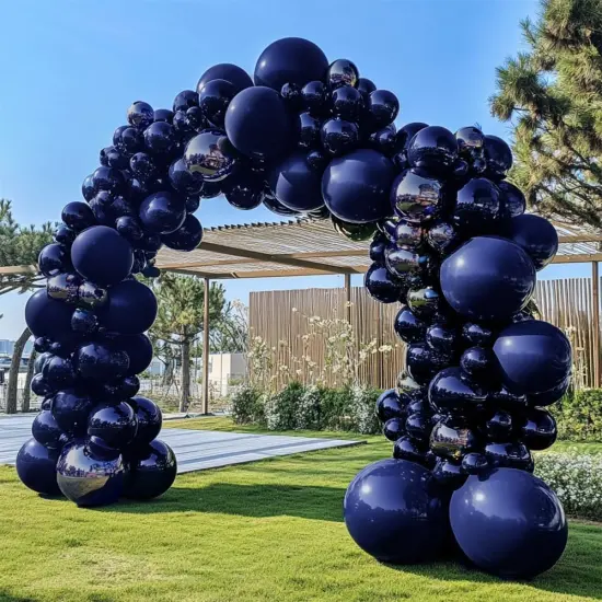 Navy Blue Balloons Double Stuffed Dark Royal Blue Balloon Garland Different Sizes 18/12/5in Pearl Balloon Arch Kit For Graduation Birthday Baby Shower Wedding Party Decorations {1}