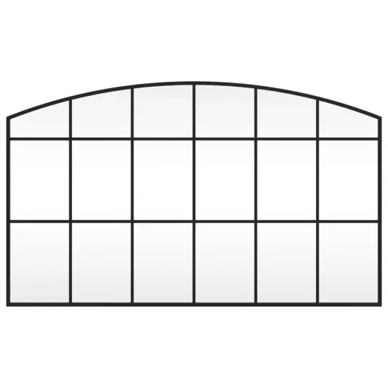 vidaXL Wall Mirror Black 39.4"x23.6" Arch Iron {3}