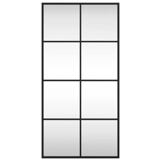 vidaXL Wall Mirror Black 15.7"x31.5" Rectangle Iron {3}