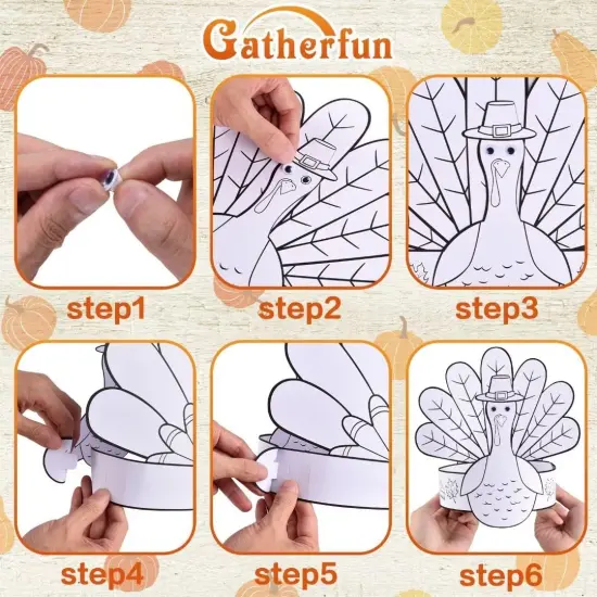Color Your Own Turkey Activity Headbands {2}
