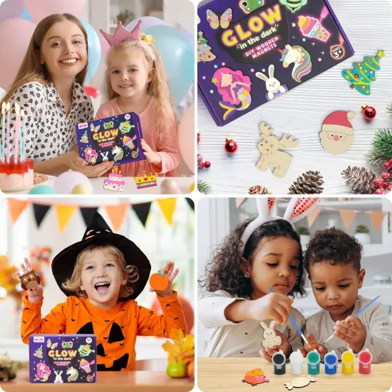 30pcs DIY Wooden Magnets {4}