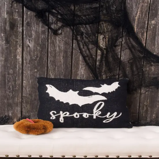 Bats Reversible Halloween Knitted Pillow, 20" x 20" {5}