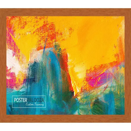 Square Modernist Brown Picture Frame - UV Acrylic, Foam Board Backing, Hanging Hardware {6}