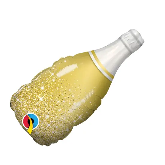 Qualatex&reg; 14 Inch Mini Gold Bubbly Wine Balloon {5}