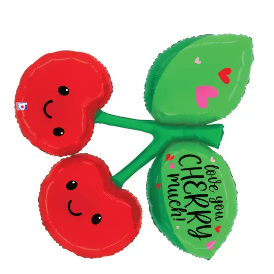 Betallic&reg; 37 Inch Love You Cherry Much Cherries Foil Mylar Balloon {3}