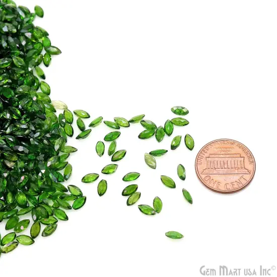 Chrome Diopside Marquise Gemstone, 6x3mm, 5 Carats, 100% Natural Faceted Loose Gems, Wholesale Gemstones {3}