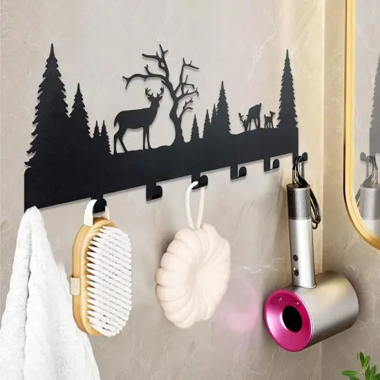 Wall Mounted Key Rack | Metal Key Rack Hook Organizer | Metal Key Organizer with 7 Hooks Wall Decoration for Front Door, Hallway, Kitchen, Office {4}