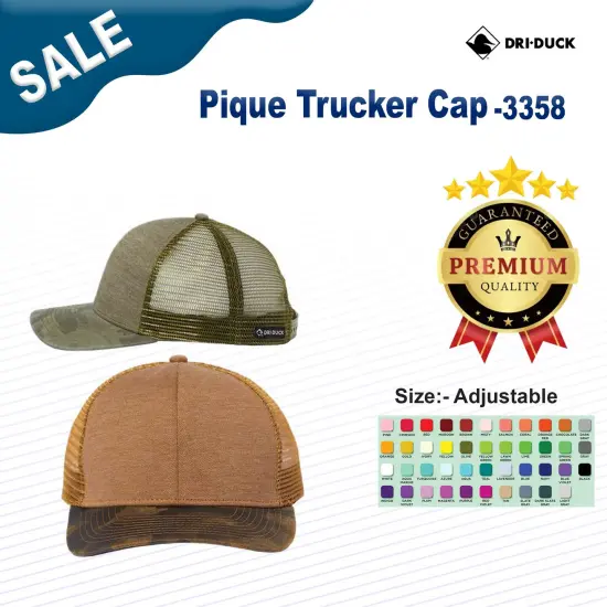 DRI DUCK&reg; Pique Trucker Cap Saddle/ Camo {3}