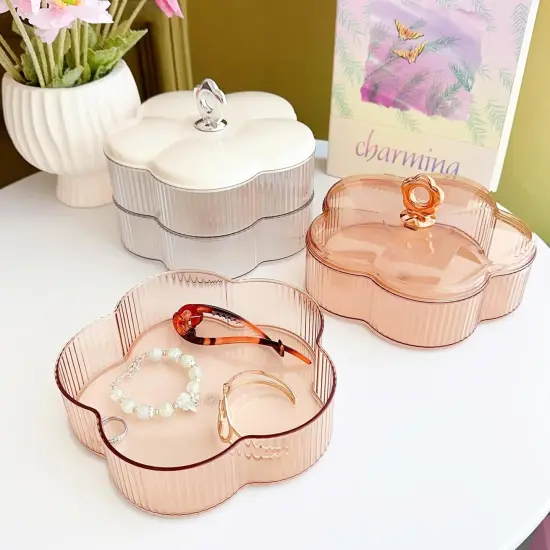 Acrylic Clear Jewelry Organizer Box 2-Layer with Handle {3}