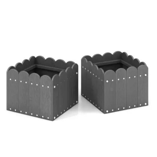 2 Pack Square Planter Box With Drainage Gaps For For Front Porch Garden Balcony Orange {7}