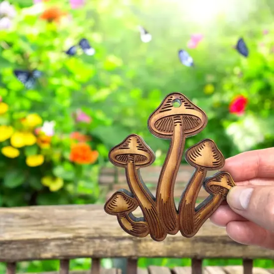 Mushroom Set - Cedar Ornament {2}